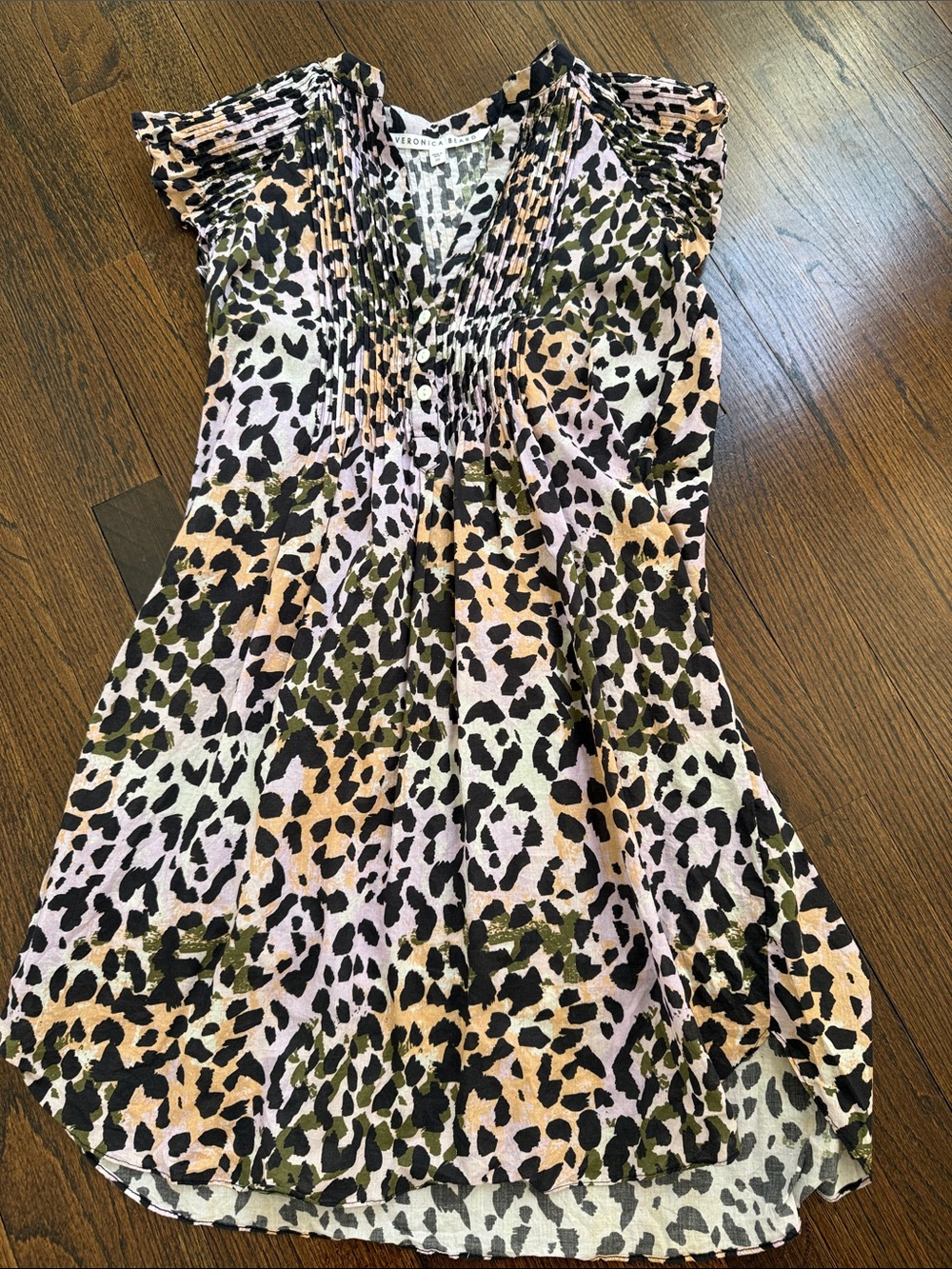 Veronica Beard Pastel Leopard Print Sleeveless Tunic